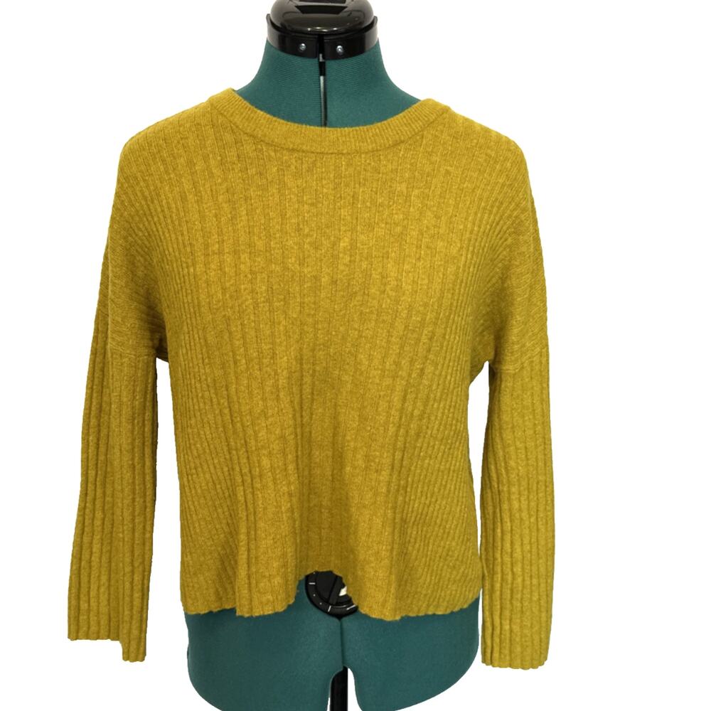 Madewell Crop Sweater Womens XS Wool Blend Ribbed Pullover Top